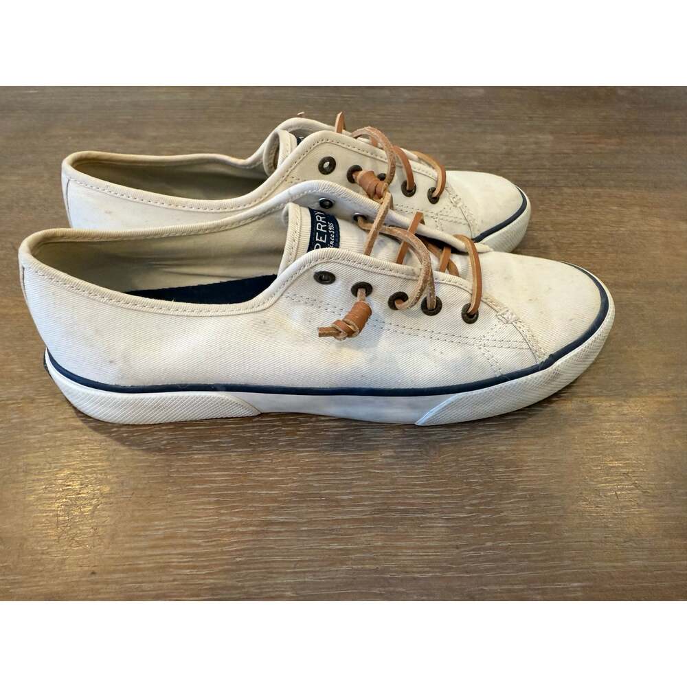 Sperry Top Sider Seacoast Sneakers Shoes Canvas White Womens 8.5 M STS95128 - Picture 2 of 8